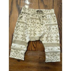 Kate Quinn Beige White Nordic Snowflakes Pull-On Harem Pants Size 3-6 Months